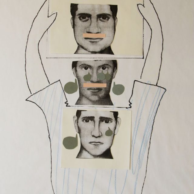 DREIGESICHTIGER MENSCHENTEPPICHKNOTEN (DAS MITTLERE IST DAS WIRKLICHE)